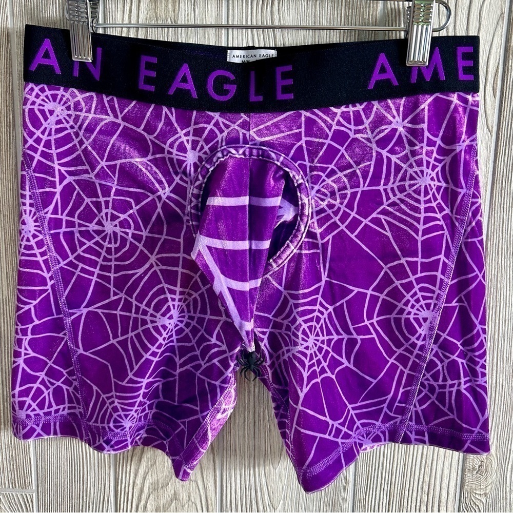 NEW! MENS COSTUME POUCH BOXER BRIEFS Spider Web Velvet Halloween Funny Gift NWT